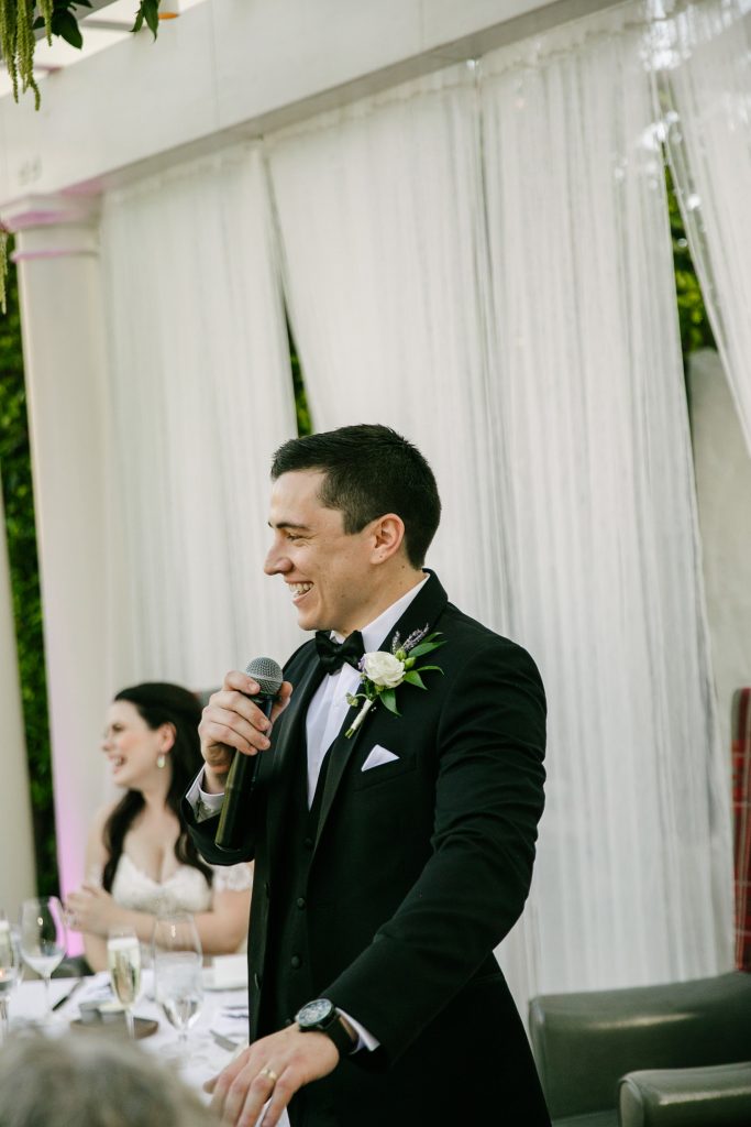 groom giving speech