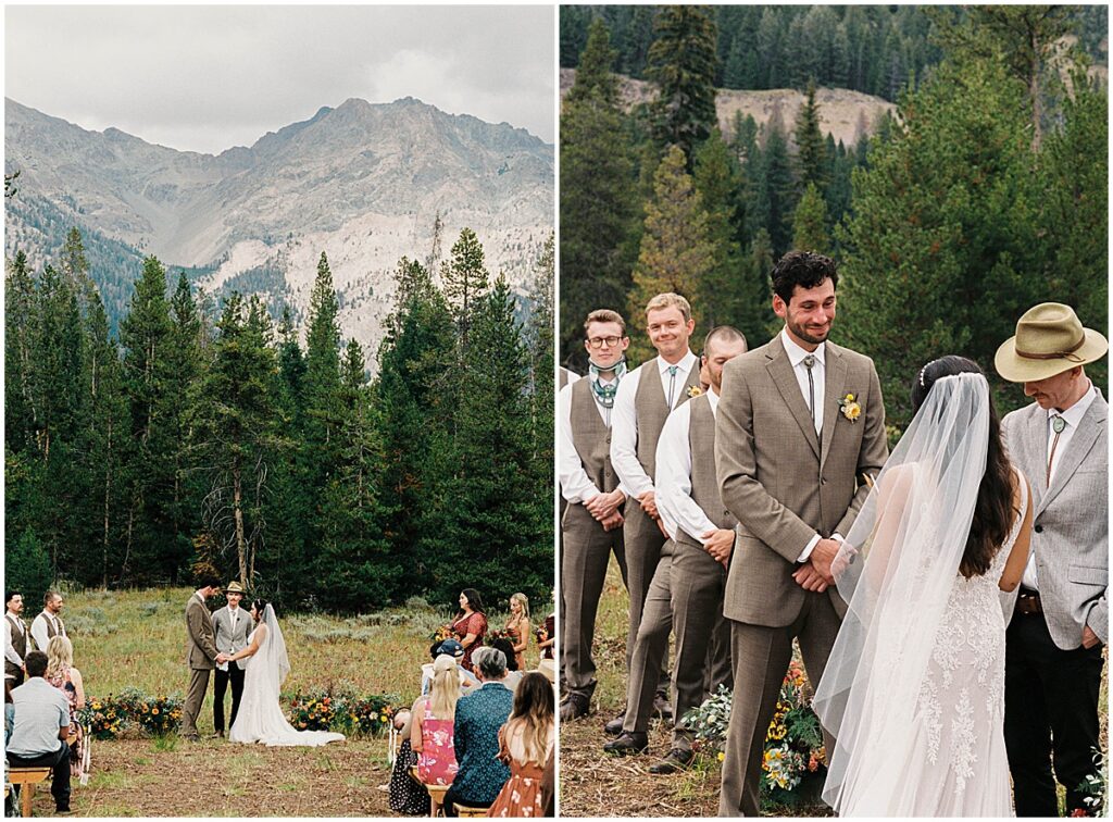 Wedding ceremony at Central Idaho 4-H Camp, destination wedding Idaho