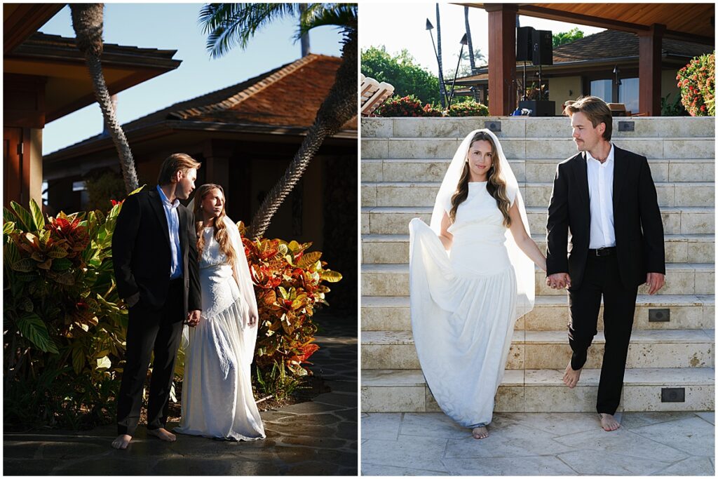 Couple portraits in the grounds of Four Seasons Hualalai