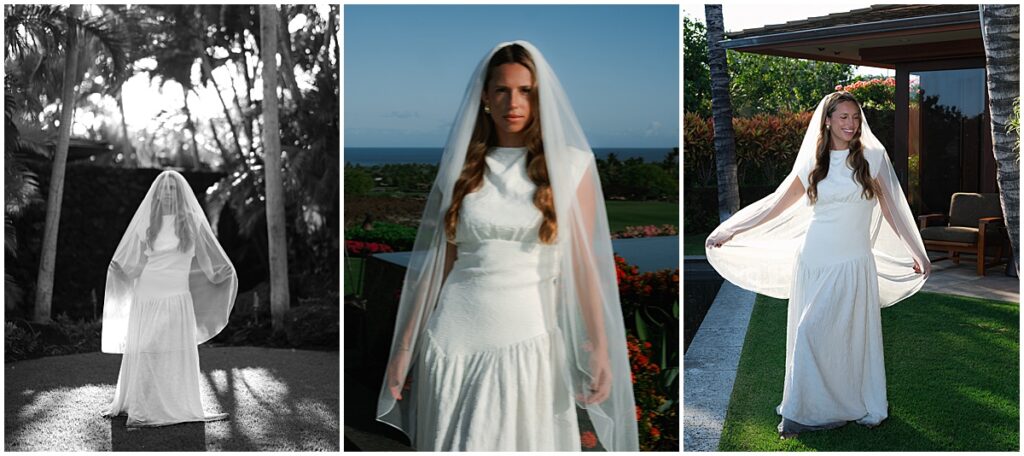 Bridal portraits in the grounds of Four Seasons Hualalai