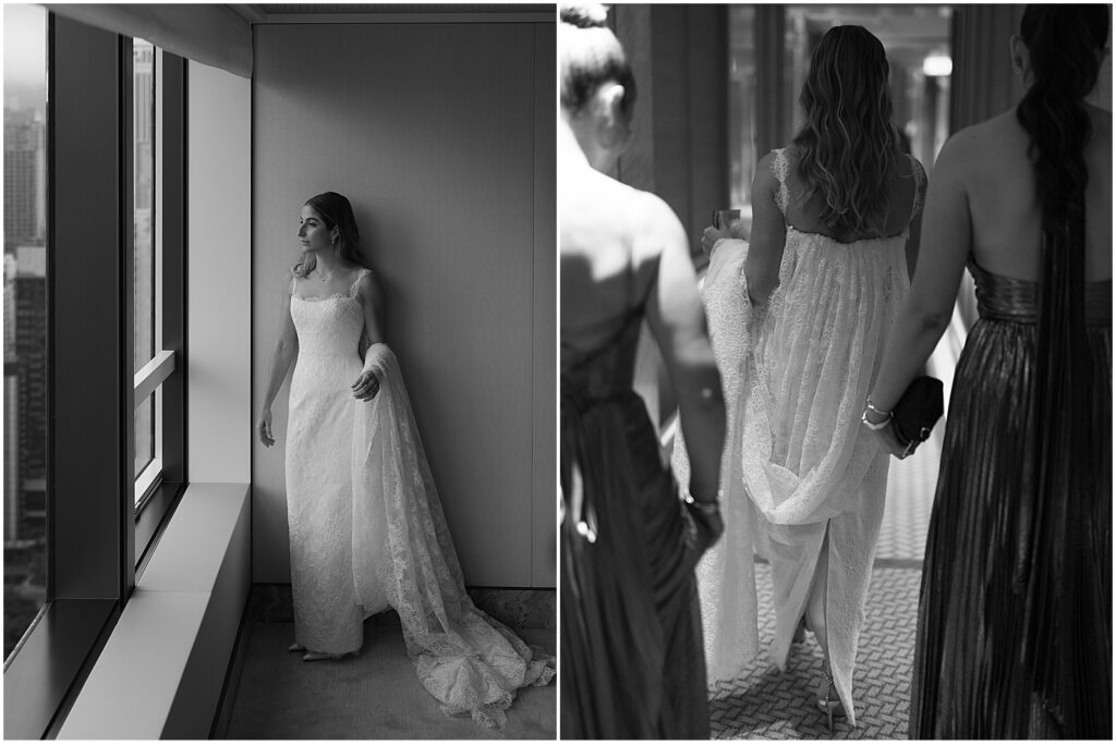 Bride getting ready for her wedding in Tai Kwun, Hong Kong