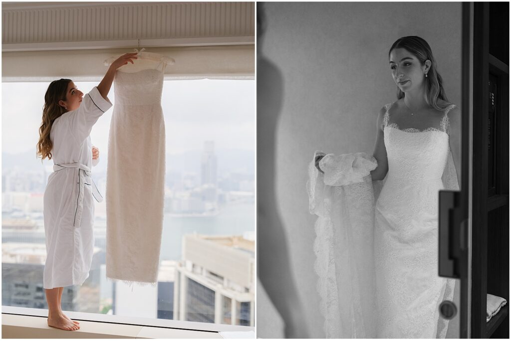 Bride getting ready for her Tai Kwun wedding