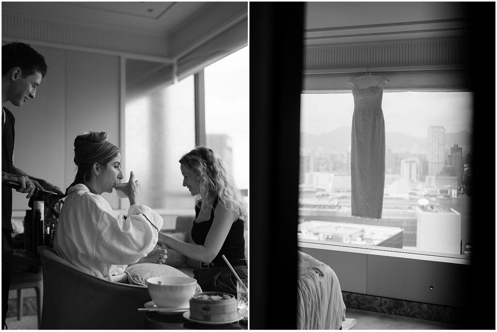 Bride getting ready for her Tai Kwun wedding