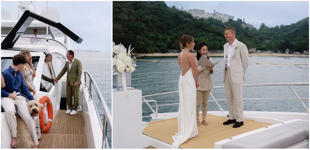 Yacht wedding ceremony in Hong Kong