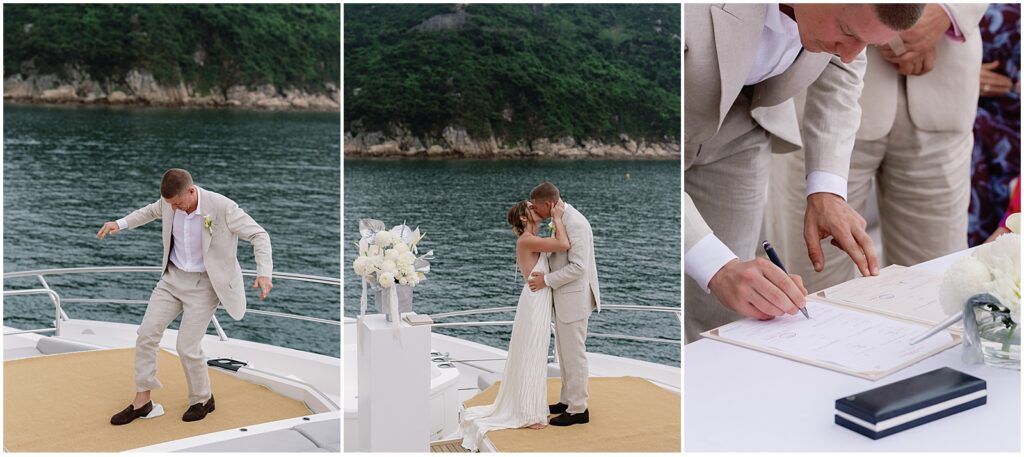 Yacht wedding ceremony in Hong Kong