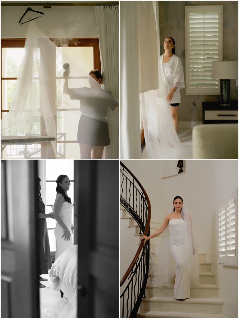 Bride getting ready for her Southern California wedding