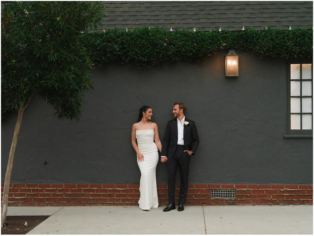 Bride and groom at their Five Crowns wedding in Southern California