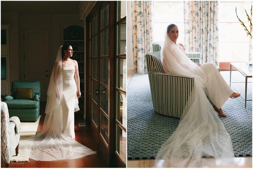 Bride getting ready for her Five Crowns wedding