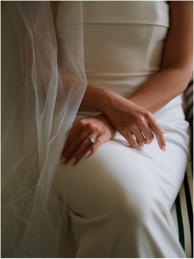 Bride getting ready for her Five Crowns wedding