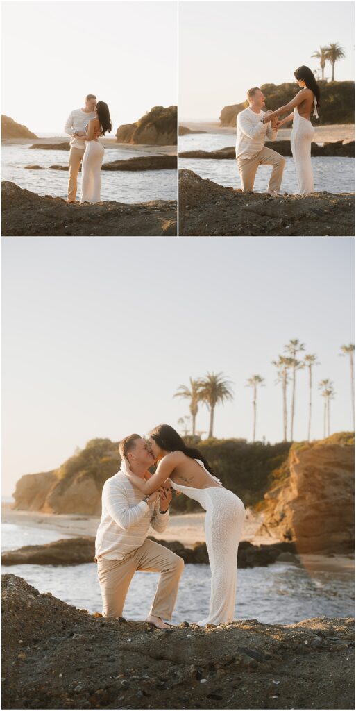 Couple during their Laguna Beach proposal in Southern CA
