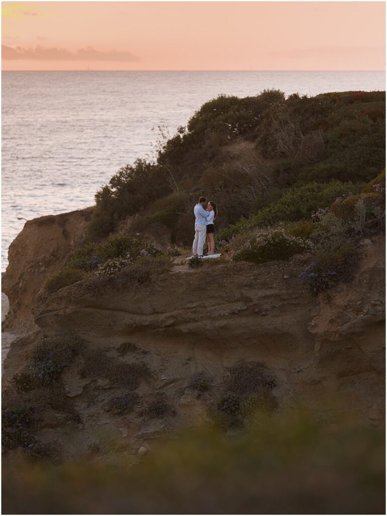 A romantic beach proposal at the Montage in Laguna Beach, CA