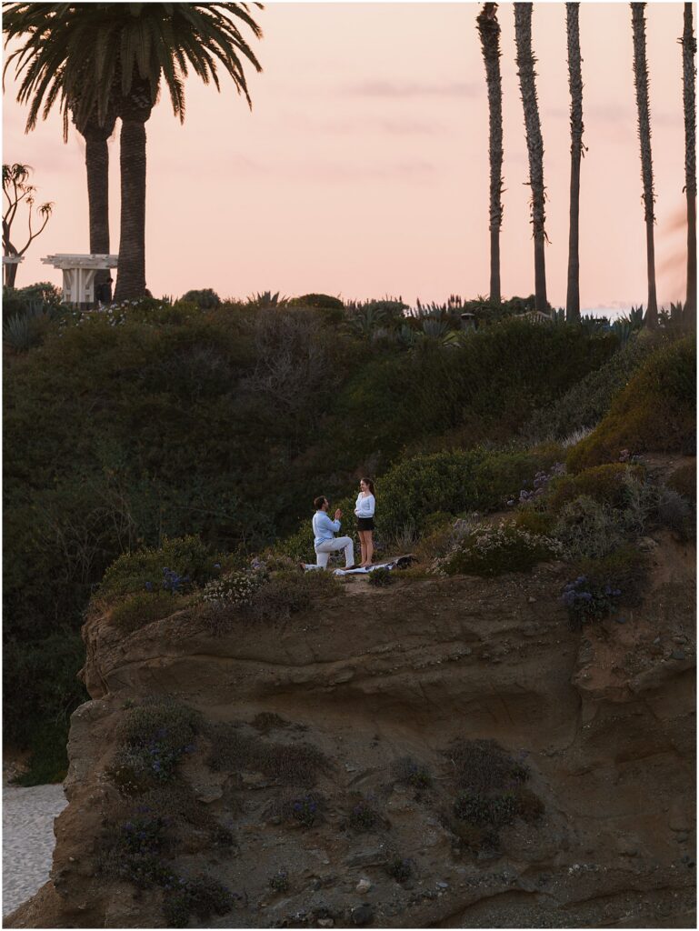 A romantic beach proposal in Laguna Beach