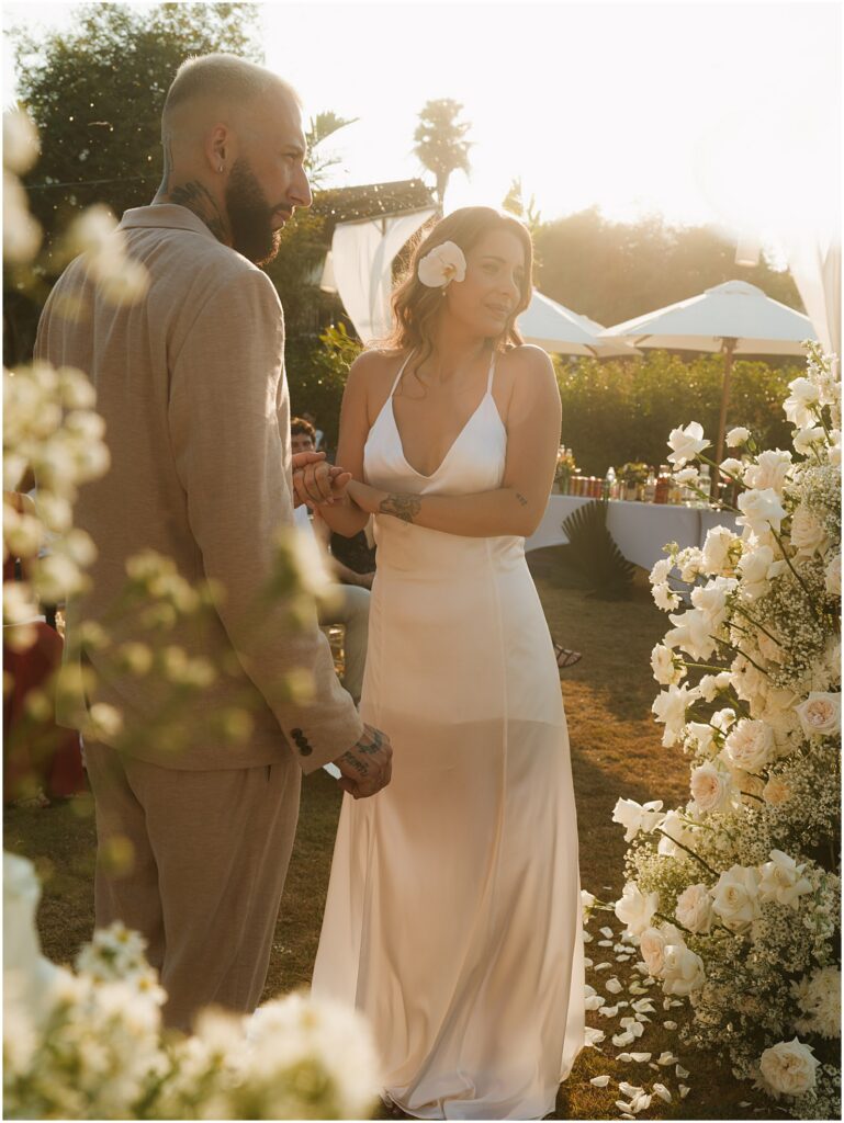 Bride and groom during their Phuket wedding ceremony