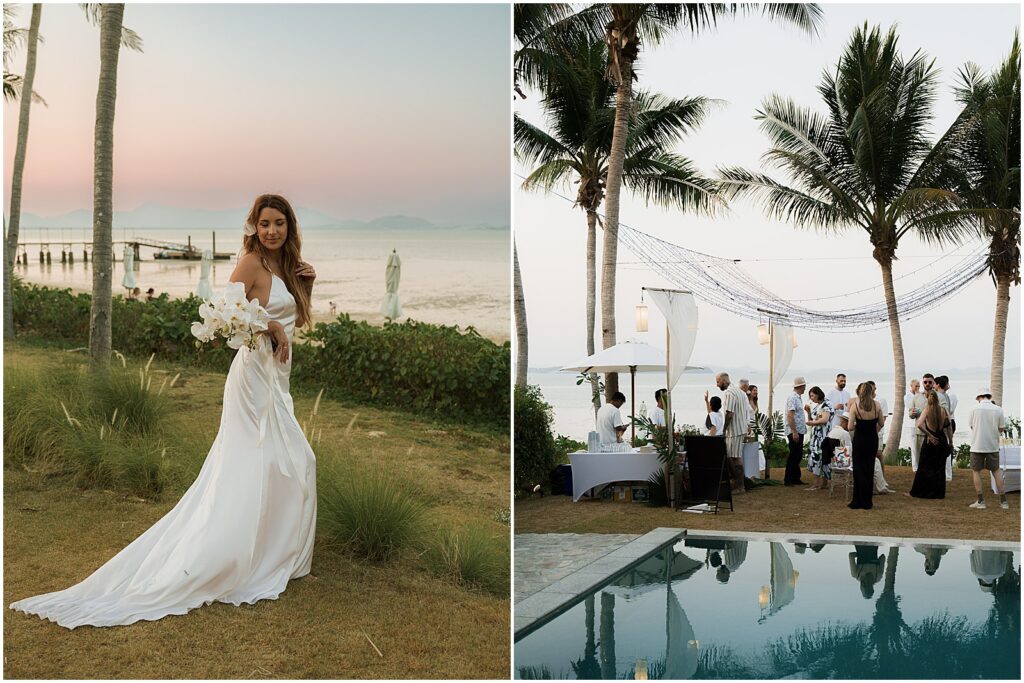 Cocktail hour for a Phuket wedding at Barcelo Coconut Island