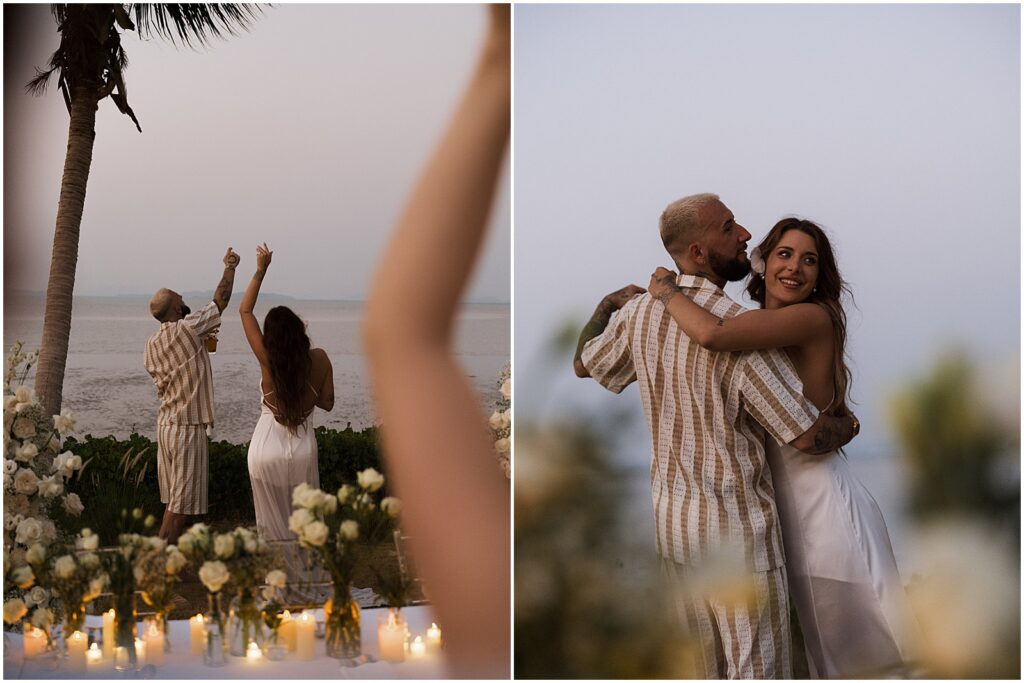 Couple at their Phuket wedding reception