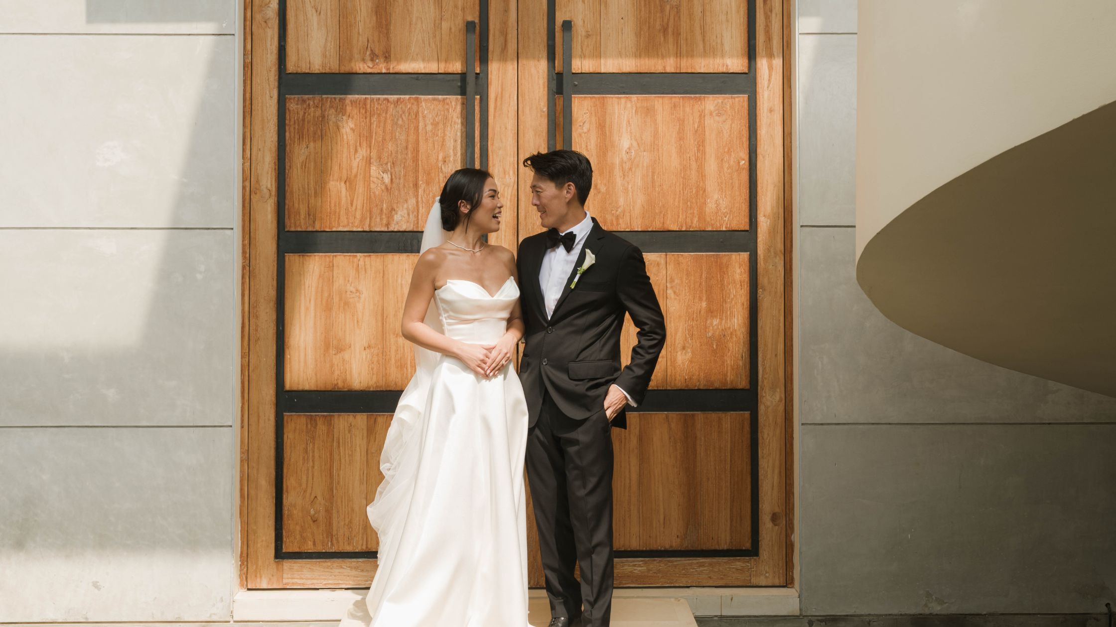 Bride and groom at their Bali wedding taken by Christopher Brown weddings