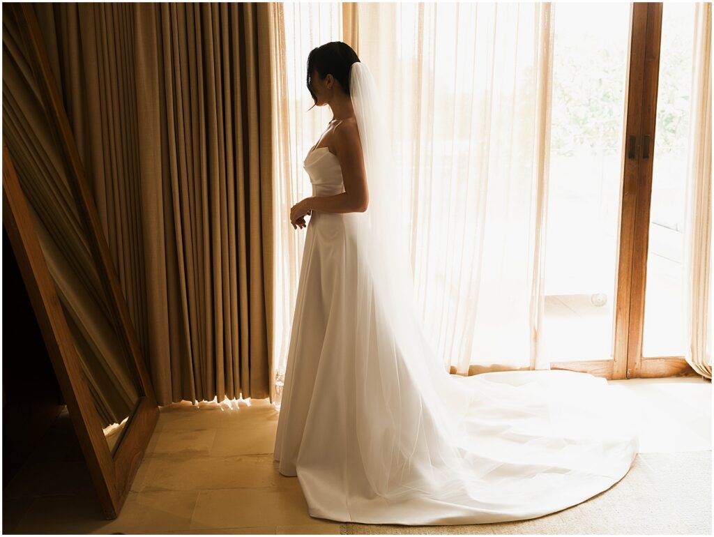 Bride getting ready for Bali wedding
