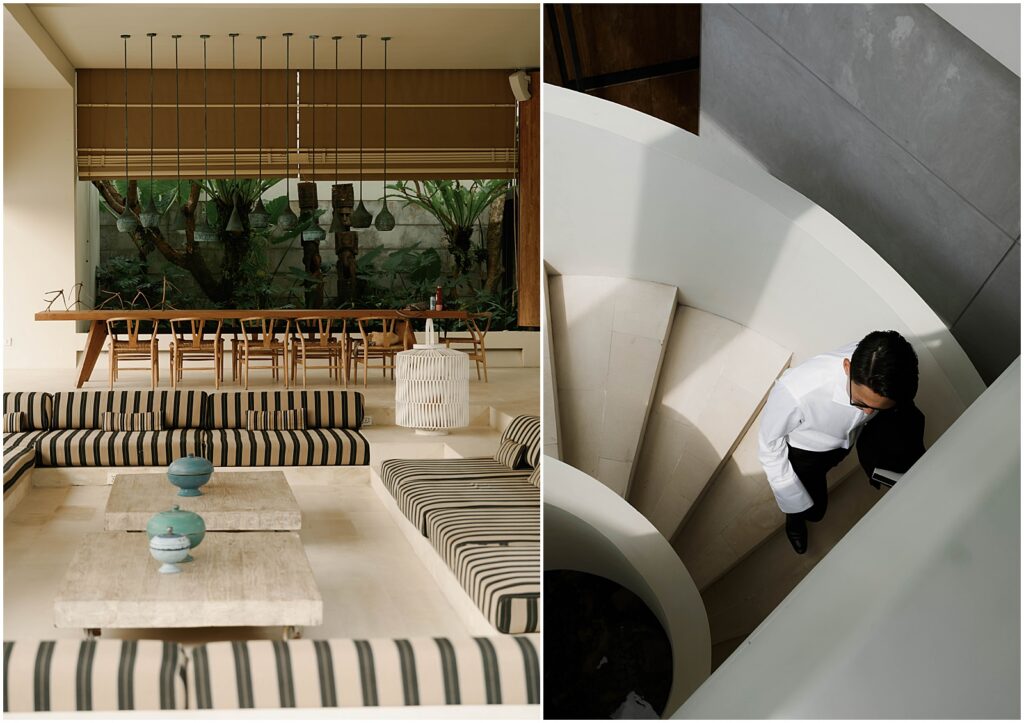 Groom at his Bali villa wedding