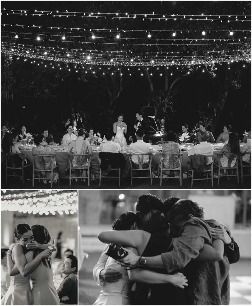 A Bali wedding reception at a private villa