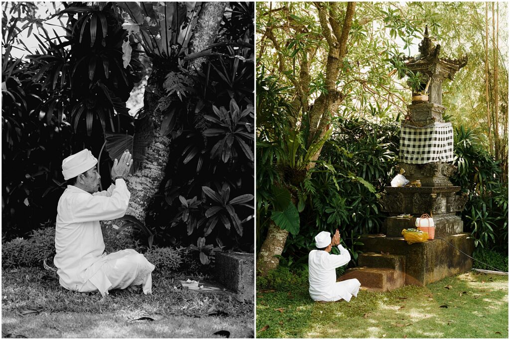 A traditional Indonesian rain mover for a Bali wedding